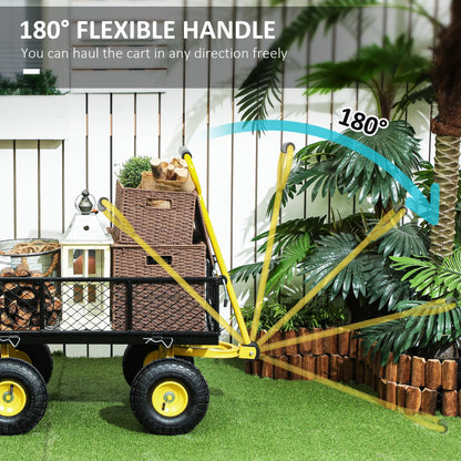 Steel Garden Cart, Utility Wagon, Removable Sides, 10" Wheels, 440lbs Capacity Folding Garden Carts at Gallery Canada