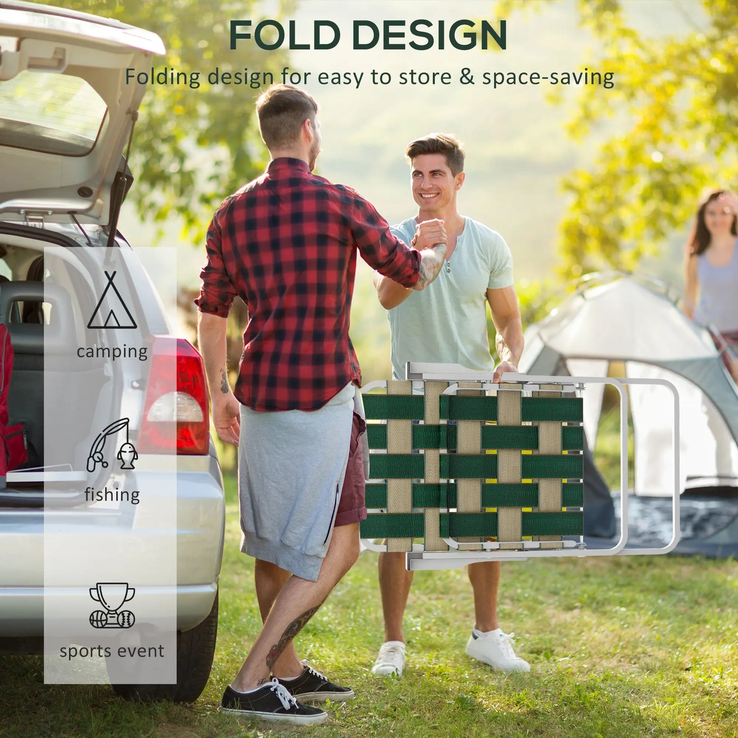 Folding Patio Chairs Set, 4 Pack With Armrests, Green Patio Chairs at Gallery Canada