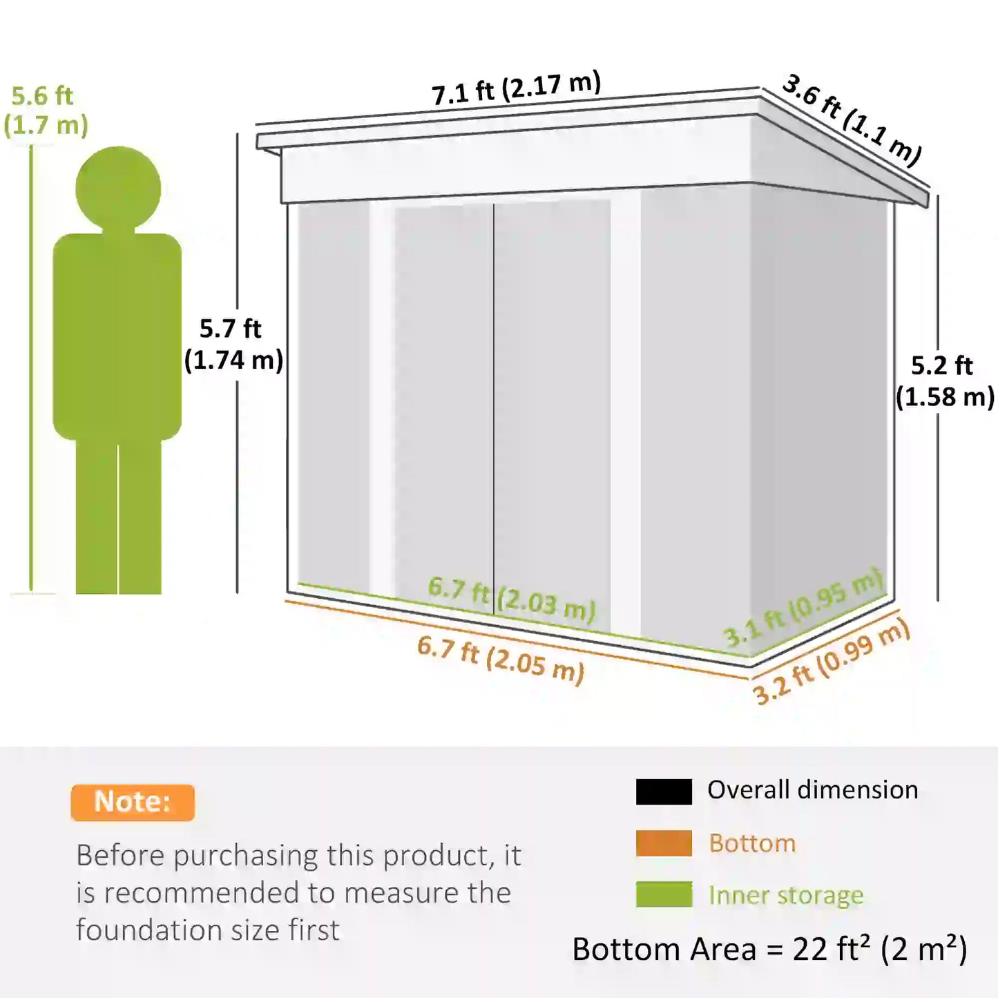 7' x 4' Outdoor Storage Shed, Metal Garden Tool Organizer, Lockable Doors, Charcoal Grey Sheds at Gallery Canada
