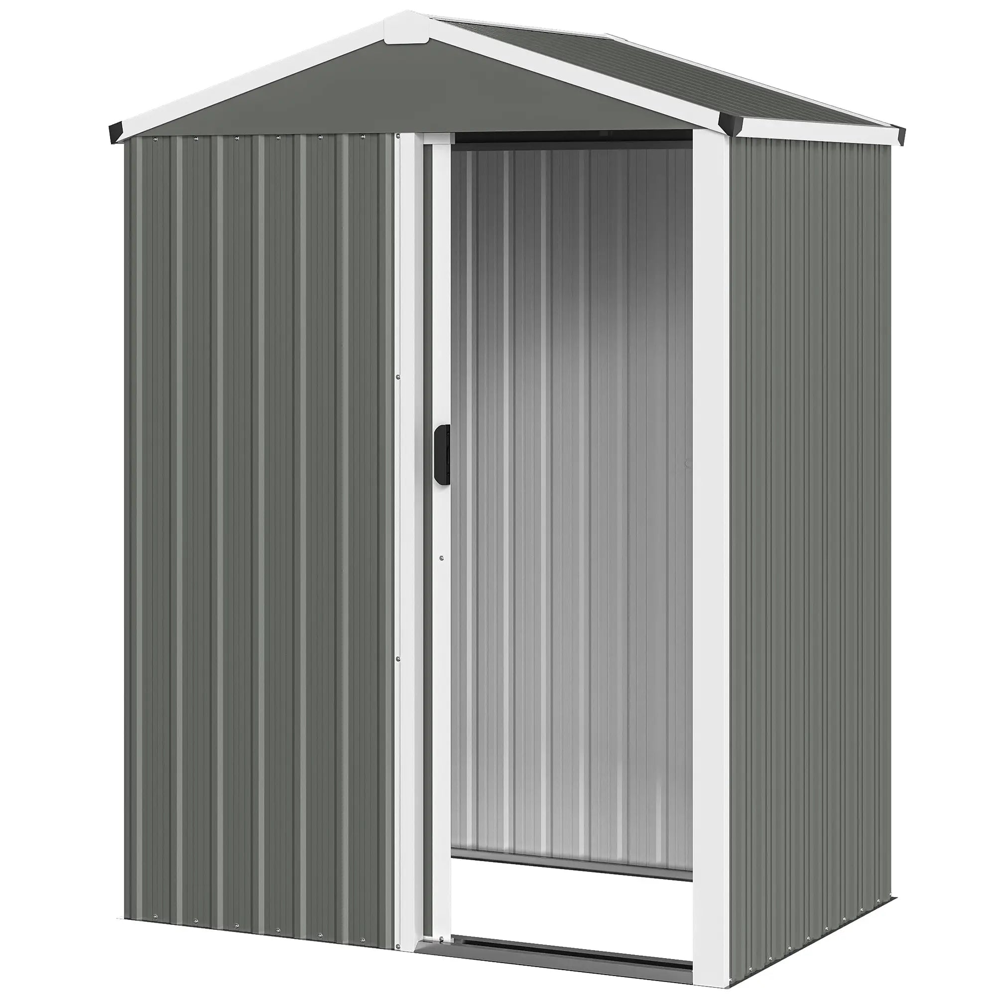 4.5 x 3ft Outdoor Storage Shed, Waterproof Metal Garden Shed, Light Grey Sheds Light Grey at Gallery Canada
