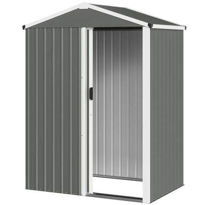 4.5 x 3ft Outdoor Storage Shed, Waterproof Metal Garden Shed, Light Grey Sheds Light Grey at Gallery Canada