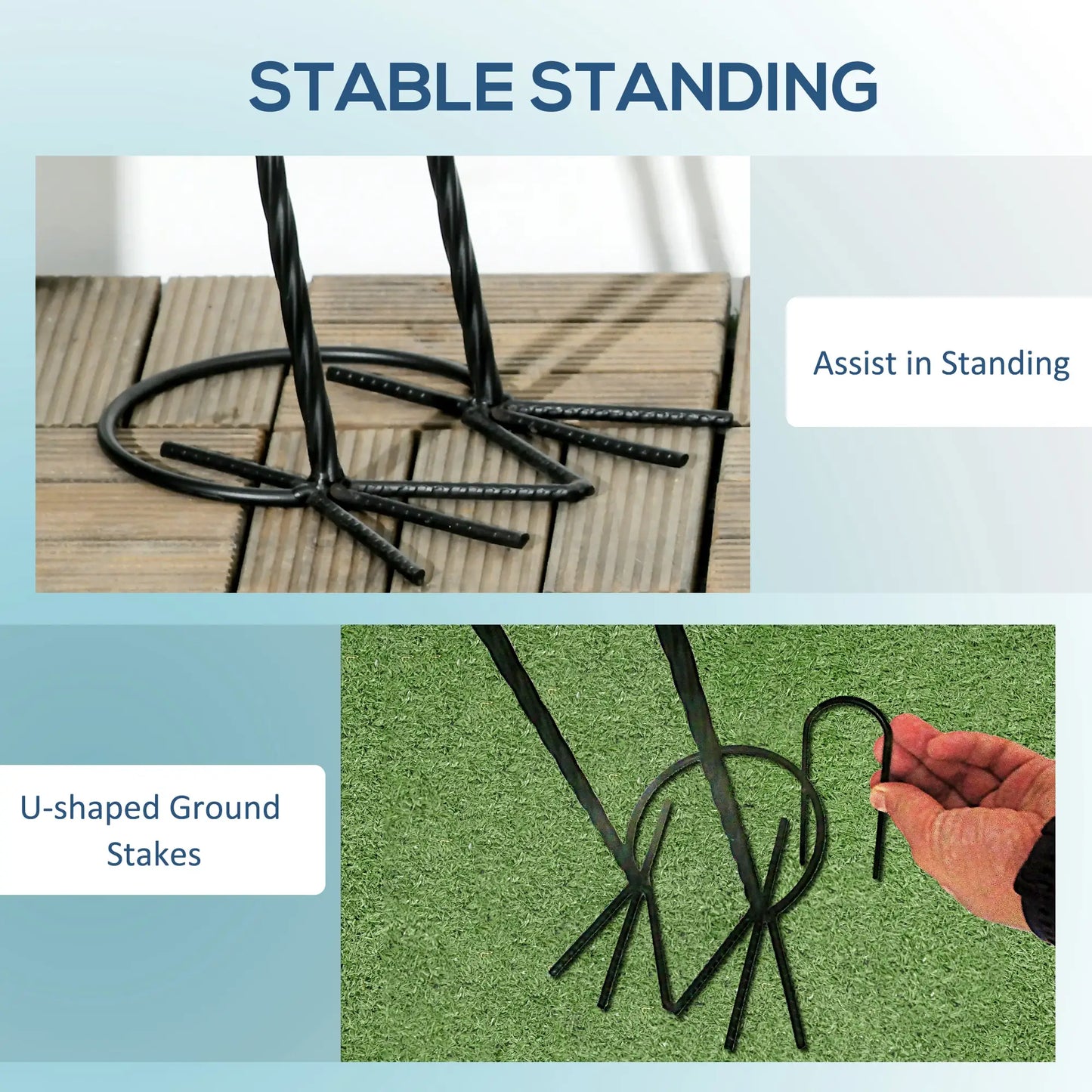 Garden Heron Statues Set of 2, 35.4"-40.6", White and Black Garden Decor at Gallery Canada