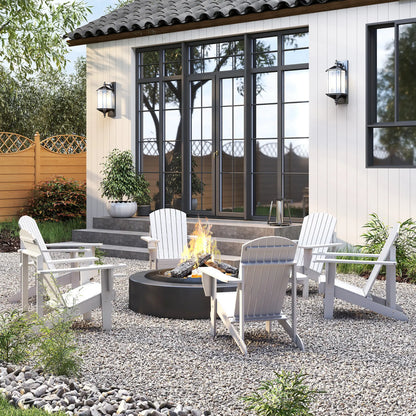 Classic Adirondack Chair, Garden Deck Chair with Cup Holder, White Patio Chairs at Gallery Canada