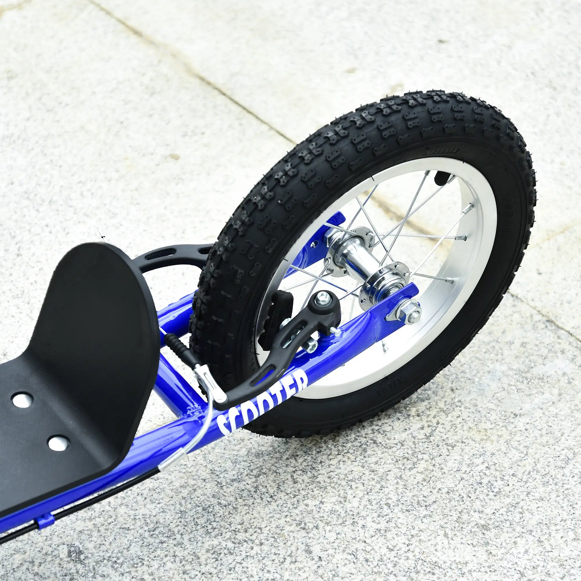 Kids Scooter, Adjustable Handlebar, Dual Brakes, Inflatable Wheels, Age 5+, Blue Scooters at Gallery Canada