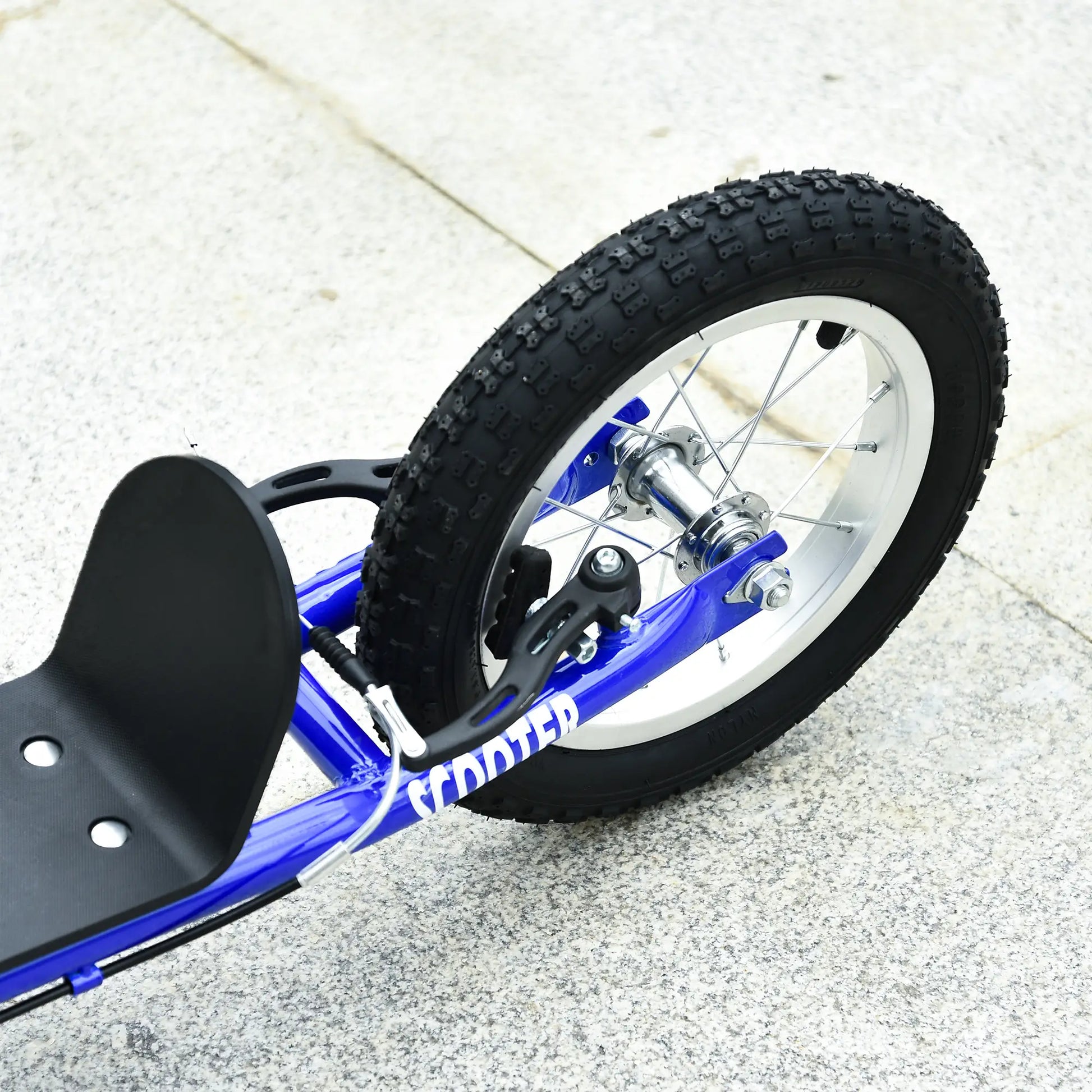 Kids Scooter, Adjustable Handlebar, Dual Brakes, Inflatable Wheels, Age 5+, Blue Scooters at Gallery Canada