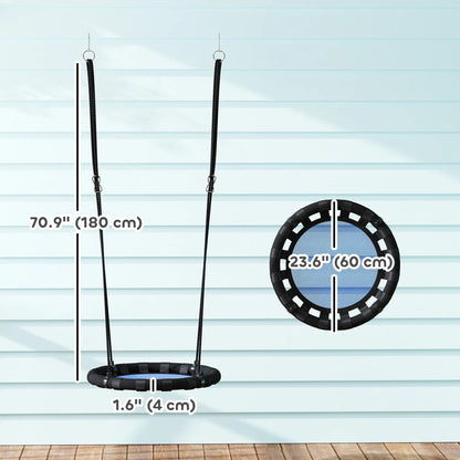 24 Inch Kids Saucer Tree Swing, Adjustable Ropes, Outdoor, Backyard, Blue Gym Sets & Swings at Gallery Canada