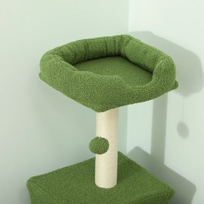 47" Tall Cat Tree Tower, Condo, Ladder, Scratching Posts, Green Cat Trees at Gallery Canada