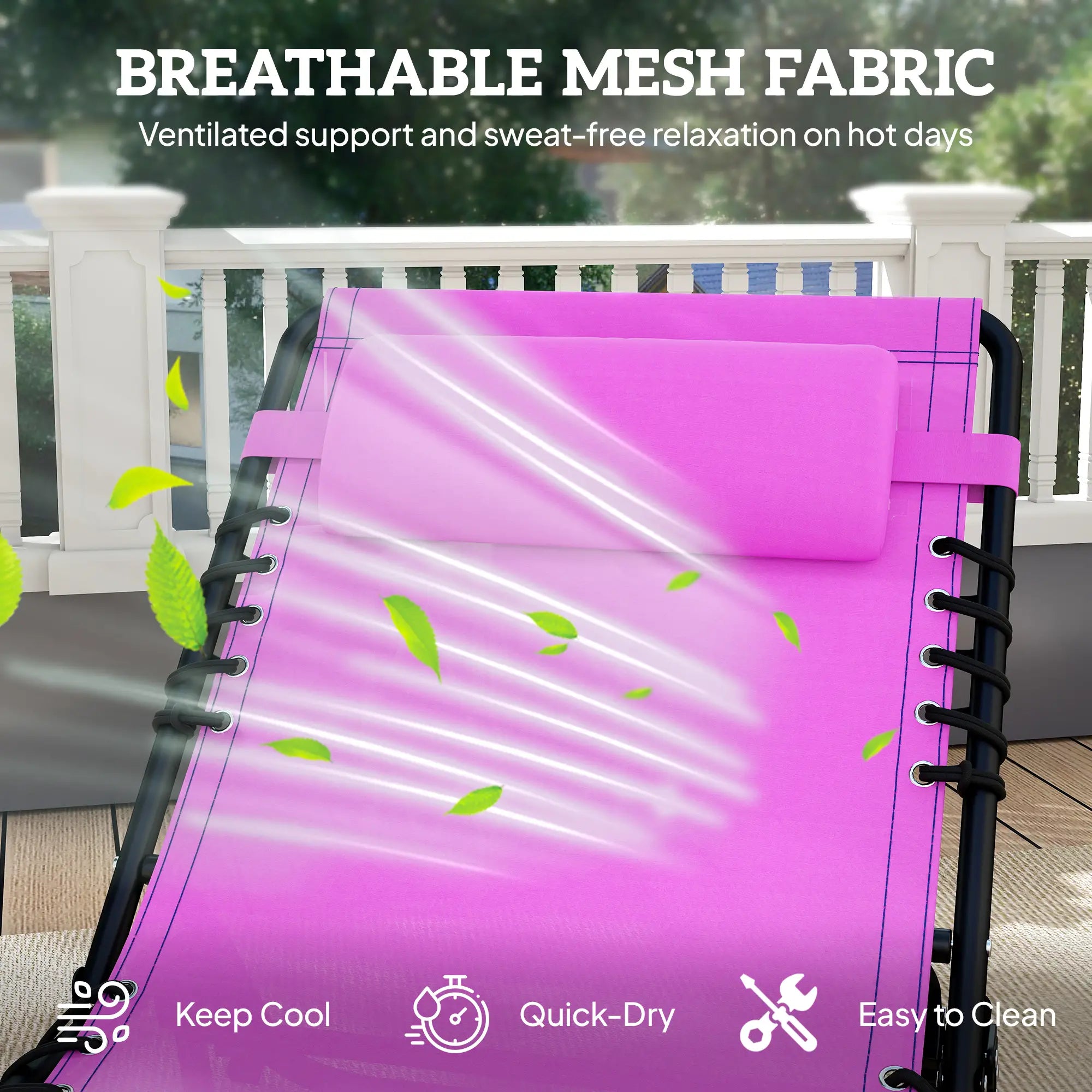 Outdoor Folding Lounge Chair, 4-Level Adjustable, Purple Lounger Chairs at Gallery Canada