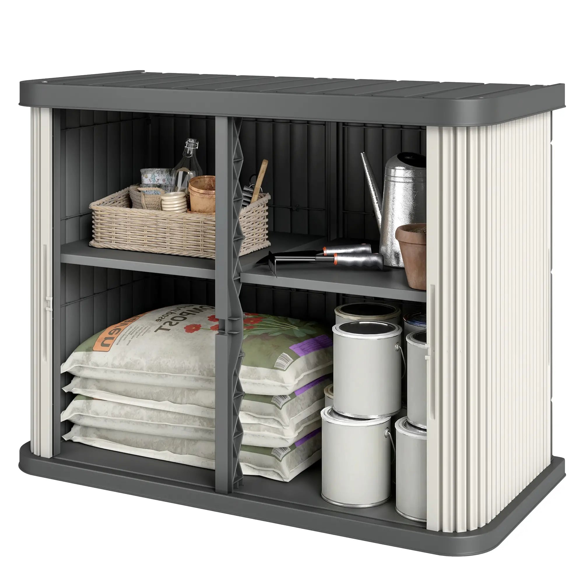 127 Gallon Outdoor Storage Box, UV Resistant, Light Brown Patio Storage Boxes Light Brown, Beige at Gallery Canada