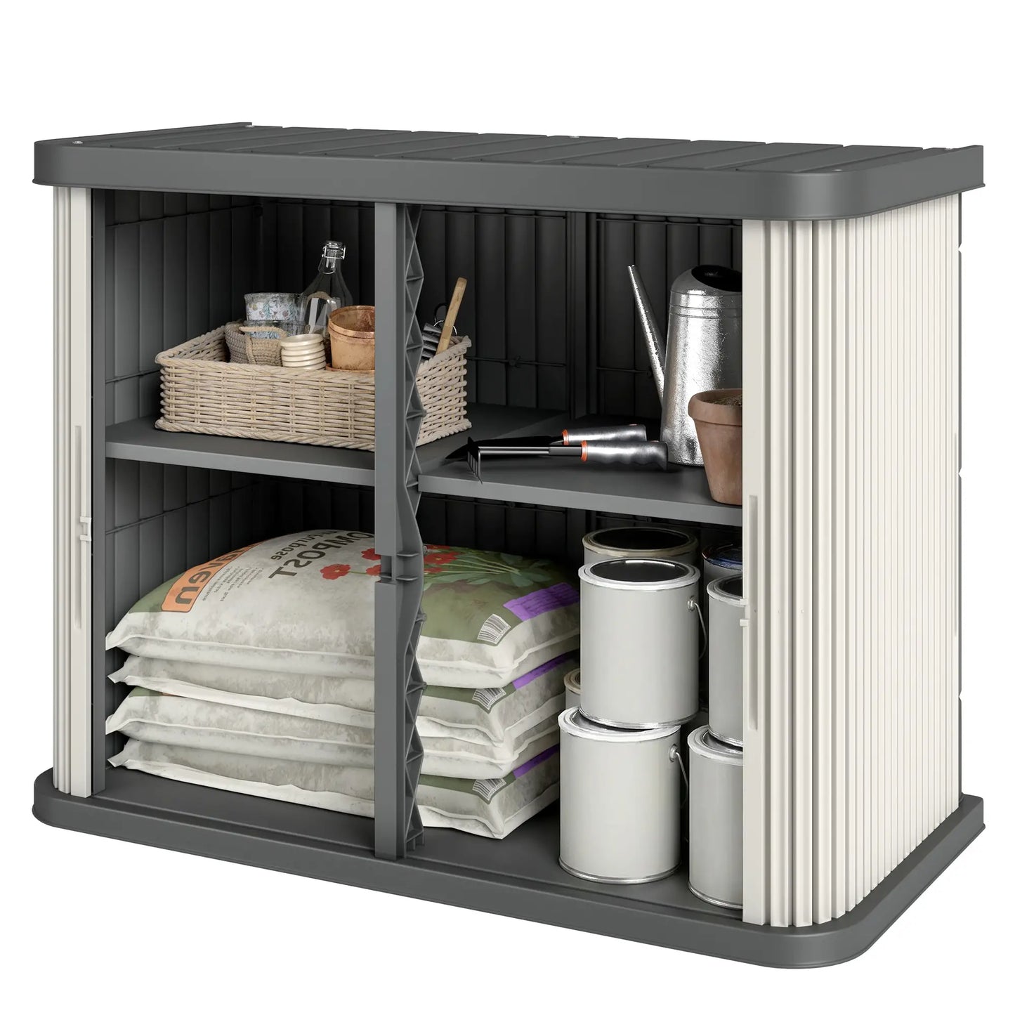 127 Gallon Outdoor Storage Box, UV Resistant, Light Brown Patio Storage Boxes Light Brown, Beige at Gallery Canada