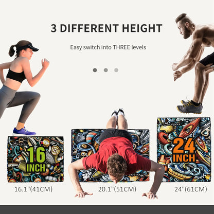 Soft Plyo Box, 3-in-1, Non-Slip Jump Box, 24" x 20" x 16" More-Strength Training Equipment at Gallery Canada