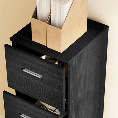 4 Drawer Vertical Filing Cabinet with Lock, Adjustable Hanging Bar, Black Office Cabinets & Cupboards at Gallery Canada