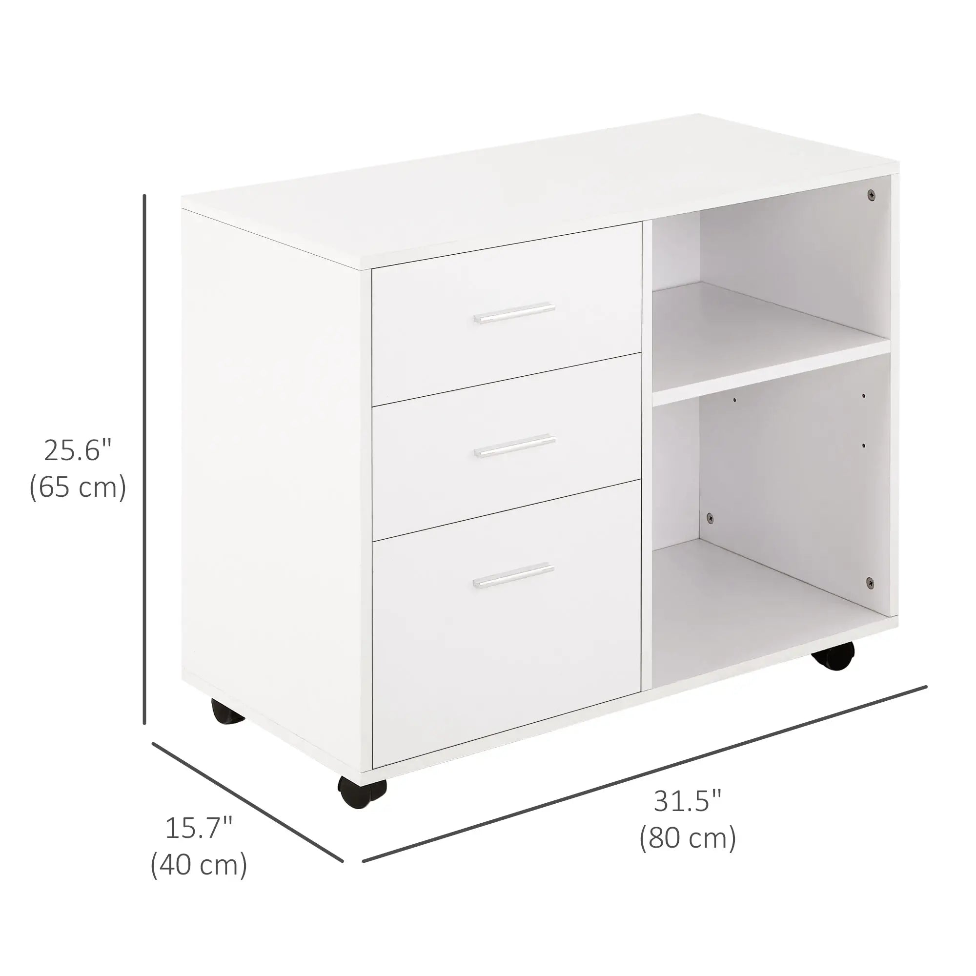 Modern 3 Drawer Lateral Filing Cabinet, Letter A4 Size, White Office Cabinets & Cupboards at Gallery Canada