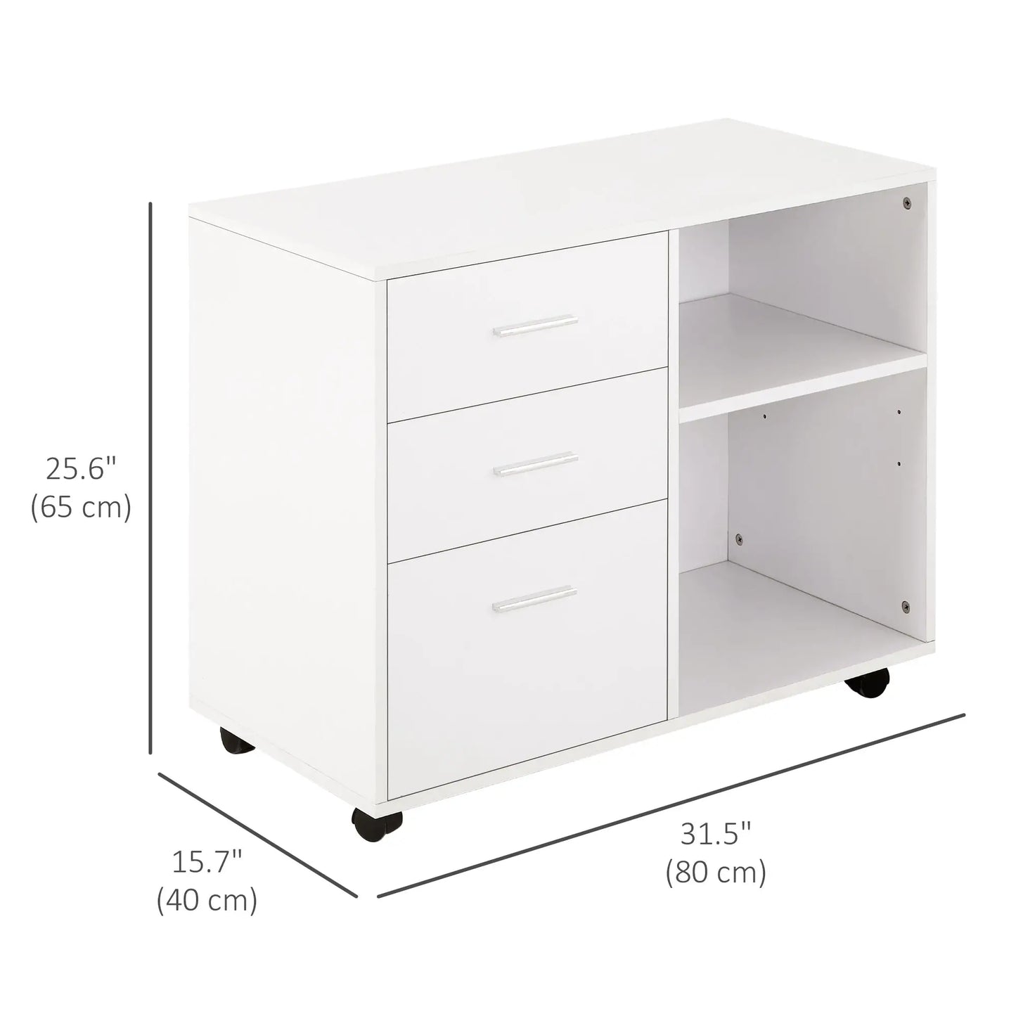 Modern 3 Drawer Lateral Filing Cabinet, Letter A4 Size, White Office Cabinets & Cupboards at Gallery Canada