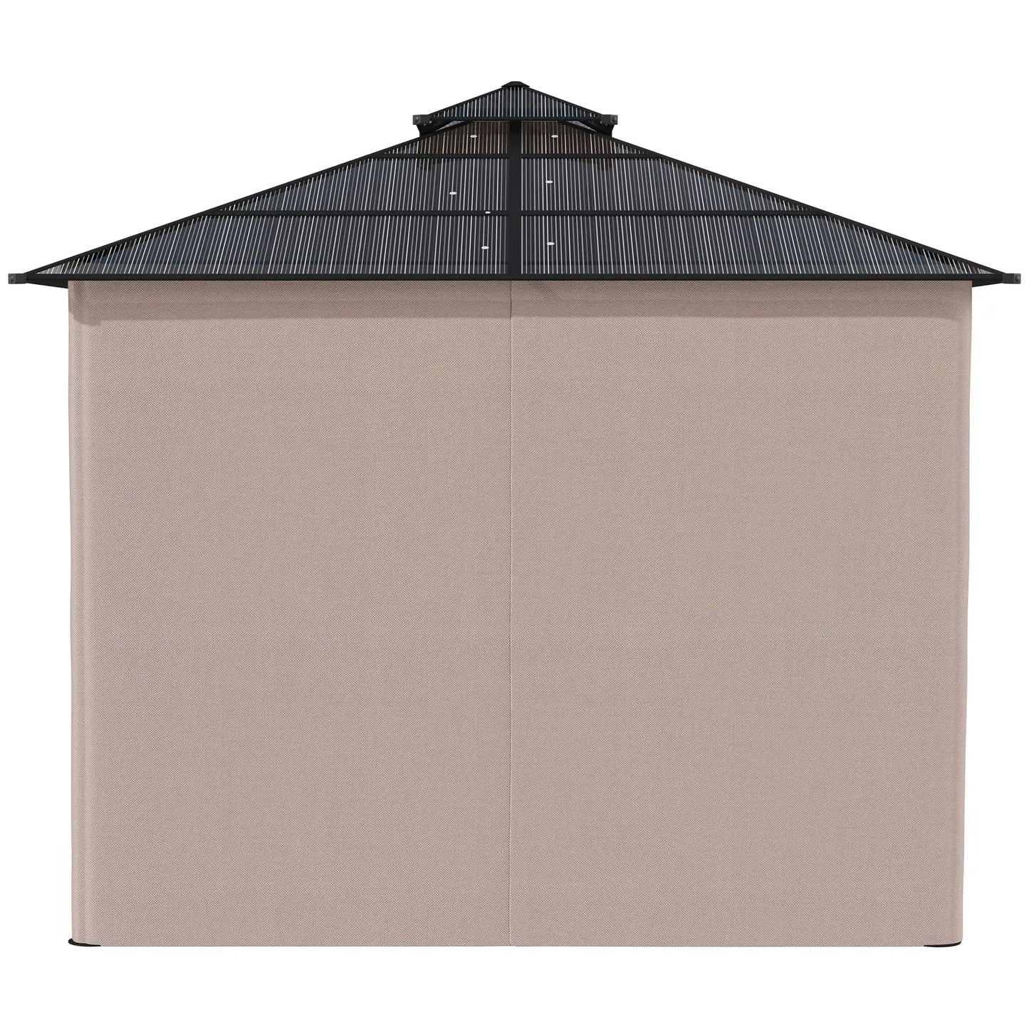 9' x 10' Outdoor Hardtop Gazebo, Steel Frame, Nettings, Curtains, Khaki Gazebos at Gallery Canada