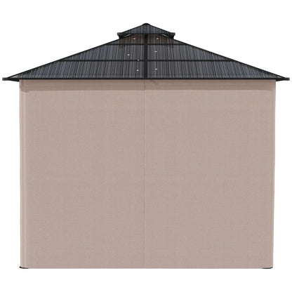 9' x 10' Outdoor Hardtop Gazebo, Steel Frame, Nettings, Curtains, Khaki Gazebos at Gallery Canada