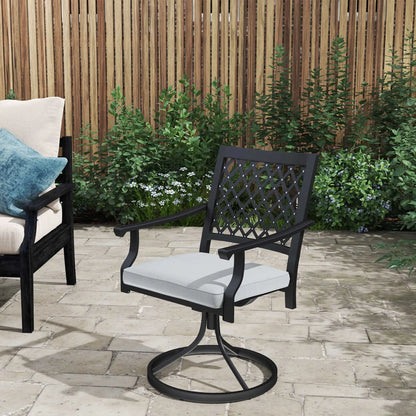 Metal Swivel Rocker Chairs Set of 2, with Cushion, Armrests, for Patio, Garden Bistro Sets at Gallery Canada