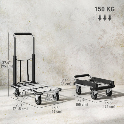 330 lbs Heavy Duty Hand Truck, Folding Trolley, Dolly, Silver and Black Folding Hand Trucks at Gallery Canada