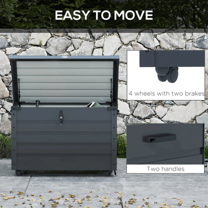 78 Gallon Waterproof Outdoor Storage Box With Wheels, Dark Grey Patio Storage Boxes at Gallery Canada