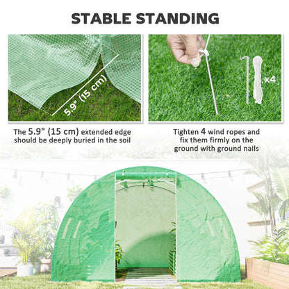 Walk-In Tunnel Greenhouse, 10' x 10' x 7', 4 Windows, Zipper Door, Green Walk In Greenhouses at Gallery Canada