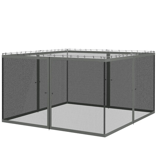 Replacement Mosquito Netting, Gazebo 12' x 12', Black Screen Walls, Zippers, Black Gazebos Black, Dark Grey at Gallery Canada