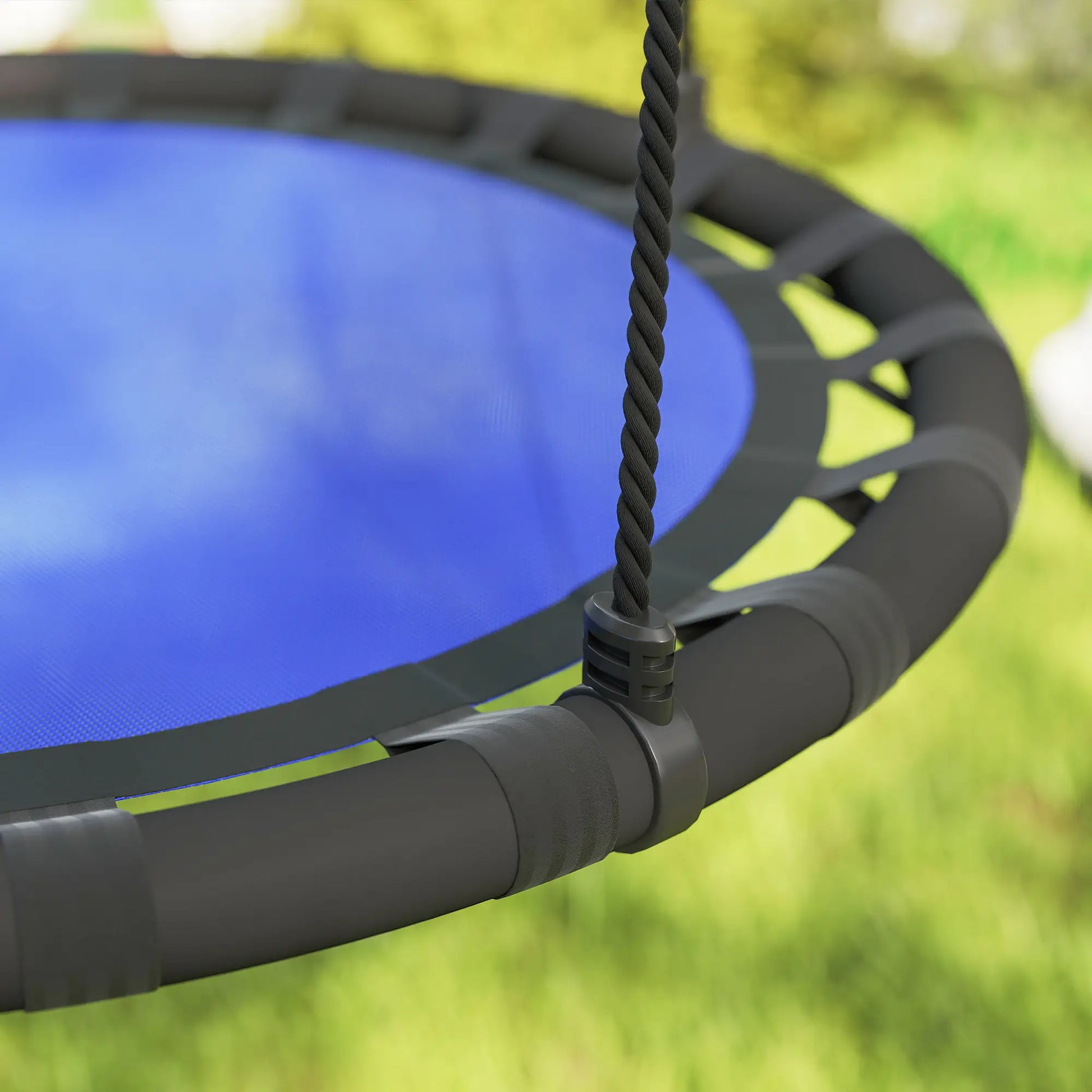 39 Inch Saucer Tree Swing, Adjustable Ropes, Outdoor, Navy Blue Gym Sets & Swings at Gallery Canada