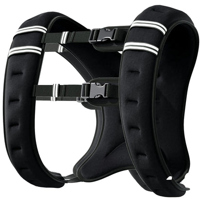 11 lbs Weighted Vest, Adjustable Straps, Pocket, Reflective Strips, Men Women Strength Training Equipment Black at Gallery Canada