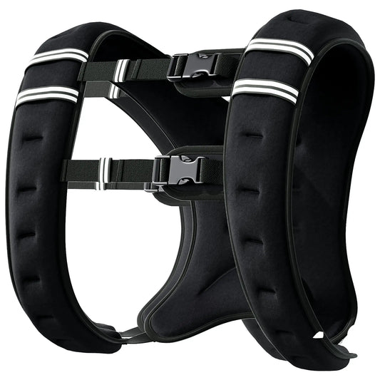 11 lbs Weighted Vest, Adjustable Straps, Pocket, Reflective Strips, Men Women Strength Training Equipment Black at Gallery Canada