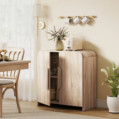 31.5" Kitchen Sideboard Cabinet, Natural Wood, Soft-Close Door, Adjustable Shelf Storage Cabinets at Gallery Canada