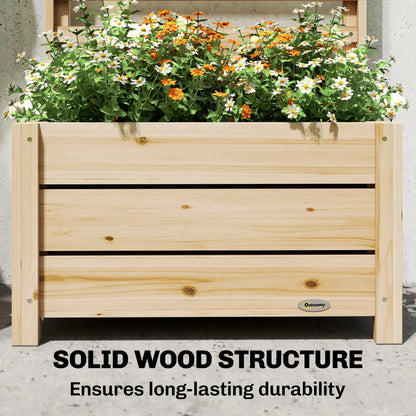 Wooden Raised Garden Bed With Trellis, Elevated Planter Box With Drainage Wooden Planter Boxes at Gallery Canada