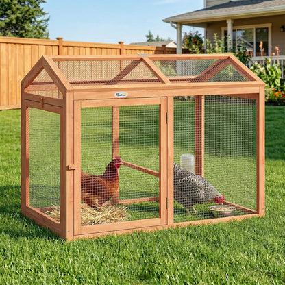 Wooden Chicken Run, Outdoor Coop With Perch, Dual Doors, Hen House Rabbit Hutch Chicken Coops at Gallery Canada