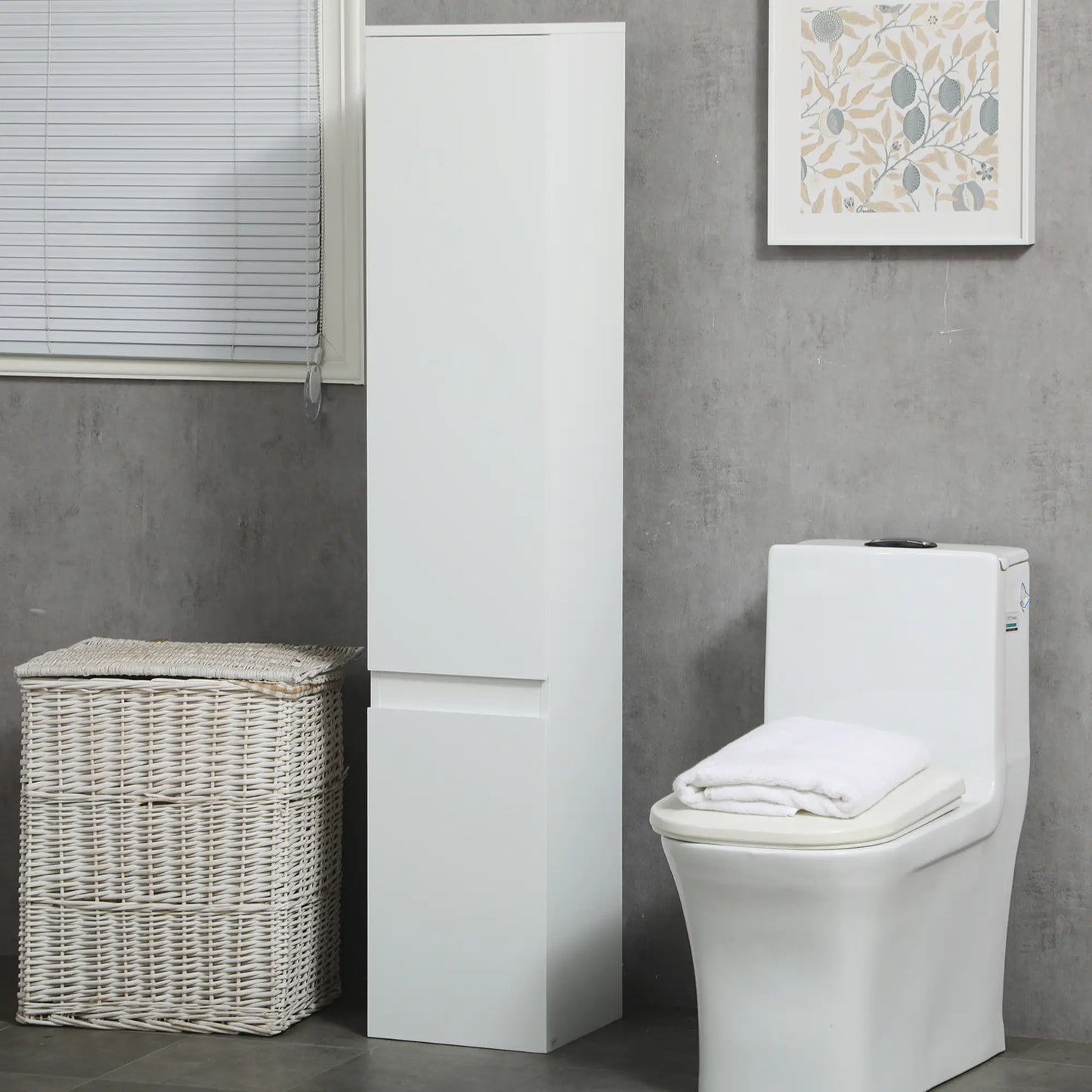 Tall Bathroom Cabinet, Adjustable Shelves, 11.8" x 11" x 6", White Bathroom Cabinets at Gallery Canada