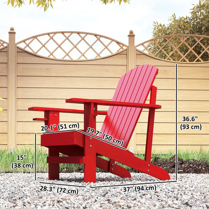Classic Adirondack Chair, Garden Deck Chair with Cup Holder, Red Patio Chairs at Gallery Canada