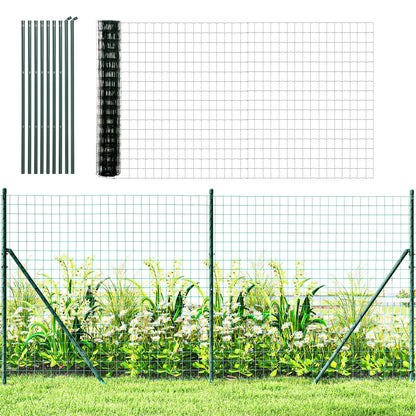 Garden Fence Barrier, Welded Fence Roll, Green Plastic-Coated Steel, Green Garden Fences at Gallery Canada