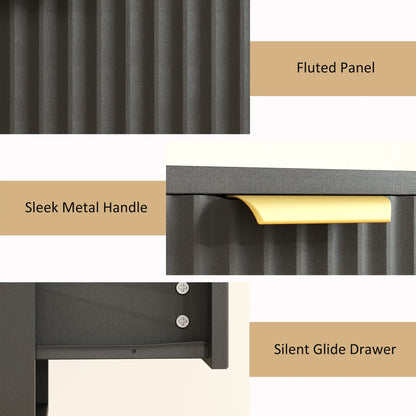 Floating Nightstands, Wall Mounted Bedside Tables Set of 2, Black Bedside Tables at Gallery Canada