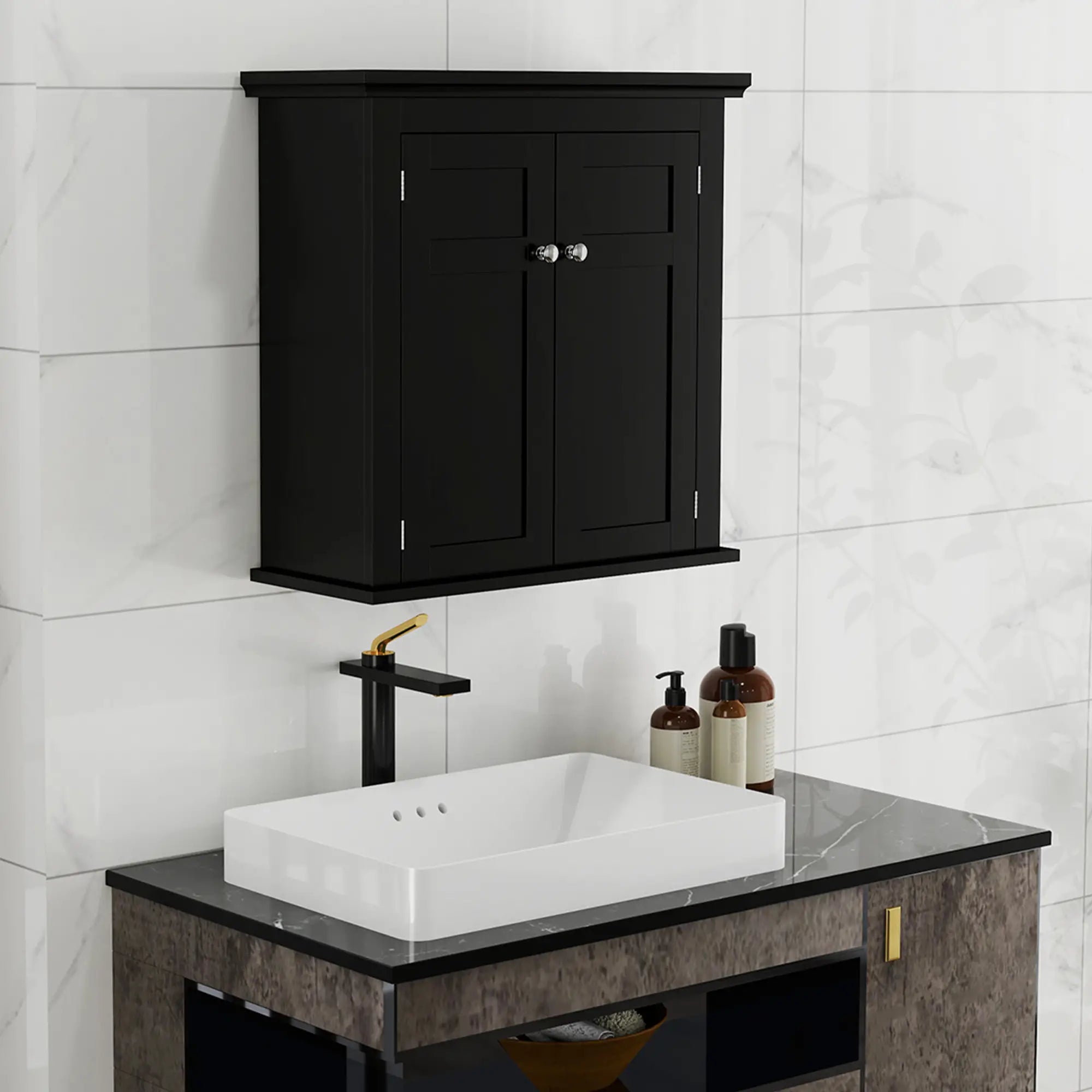 Bathroom Medicine Cabinet, Over Toilet Storage, Adjustable Shelves, Black Bathroom Cabinets at Gallery Canada