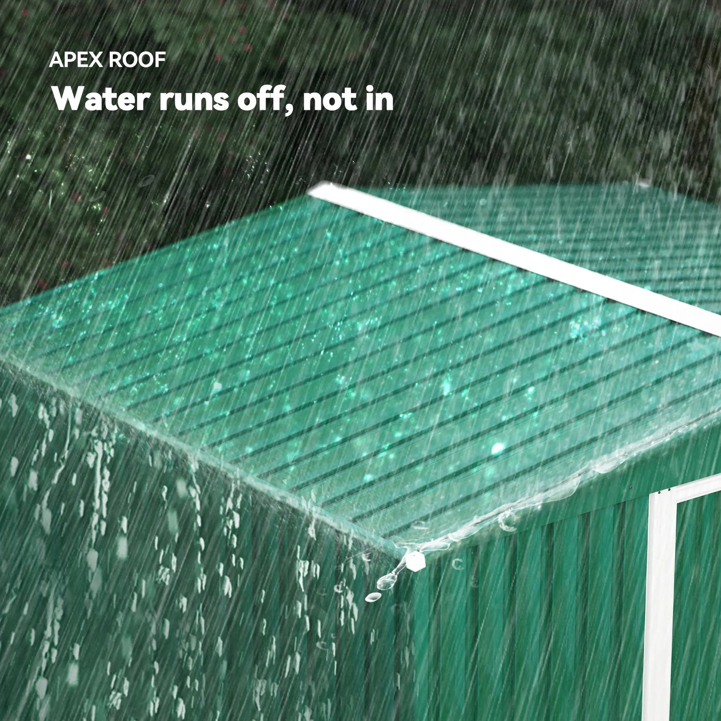 8.5' x 6.8' x 5.8' Garden Storage Shed, Double Sliding Door, 4 Vents, Green Sheds at Gallery Canada