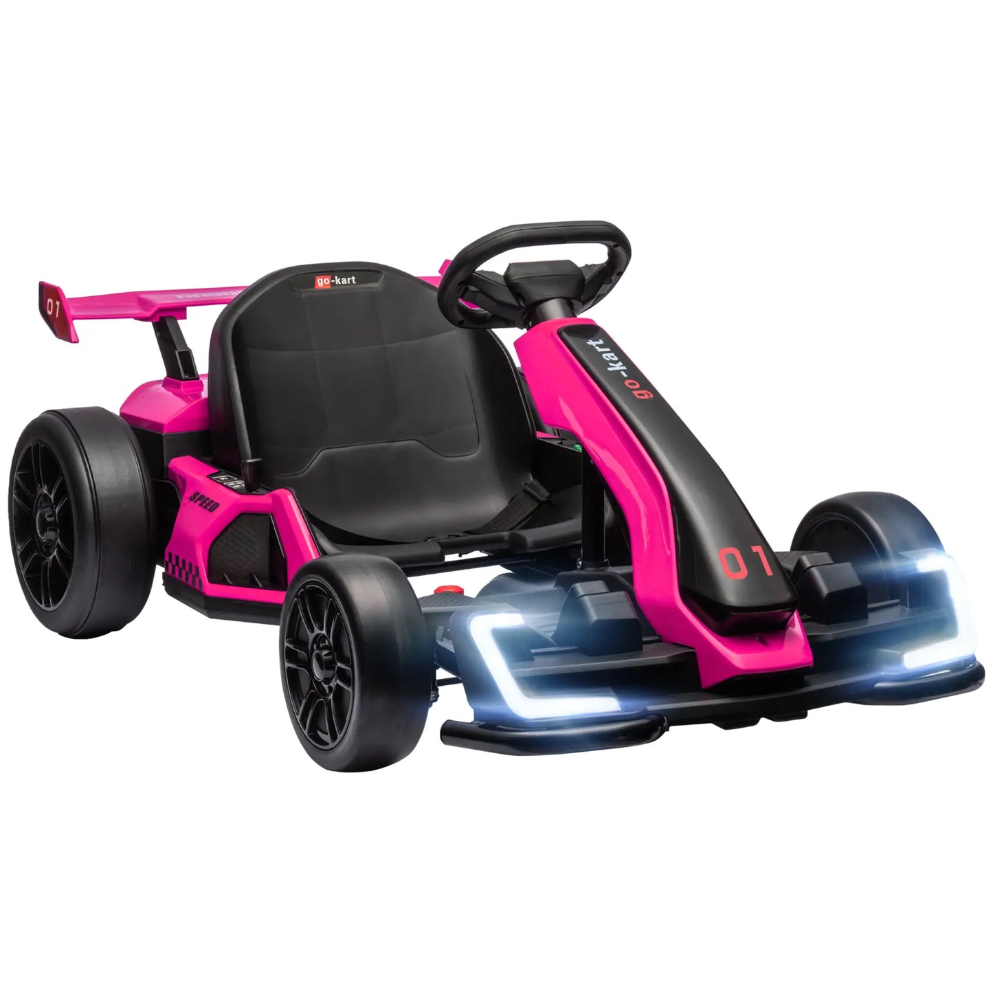 24V Electric Go Kart, Battery Powered Kids Drift Kart, Adjustable Seat, Pink Electric Ride On Toys at Gallery Canada