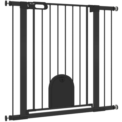 30"-41" Extra Wide Pet Gate, 35"H, Small Door, Black Houses, Kennels & Pens Black at Gallery Canada