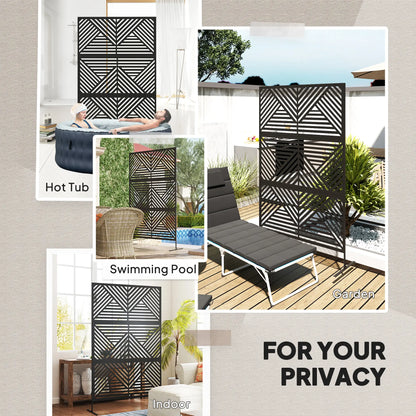 Metal Outdoor Privacy Screen, 78" x 48", Black Side Awnings at Gallery Canada