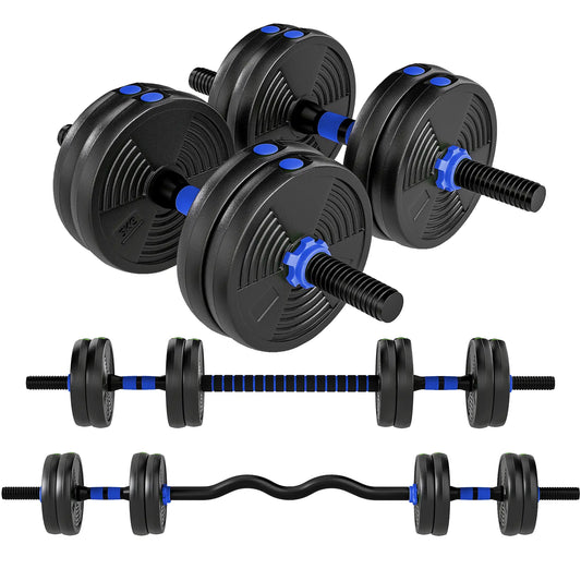 Adjustable Dumbbell Set, 33lb Free Weights With Connector Dumbbells & Barbells Blue at Gallery Canada