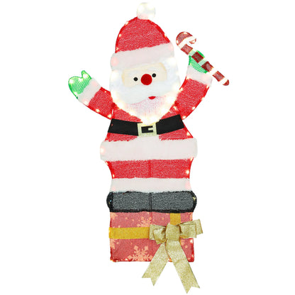 3ft Lighted Santa Claus, 97 LEDs, Stakes, Zip Ties, IP44 Waterproof Christmas Decorations at Gallery Canada