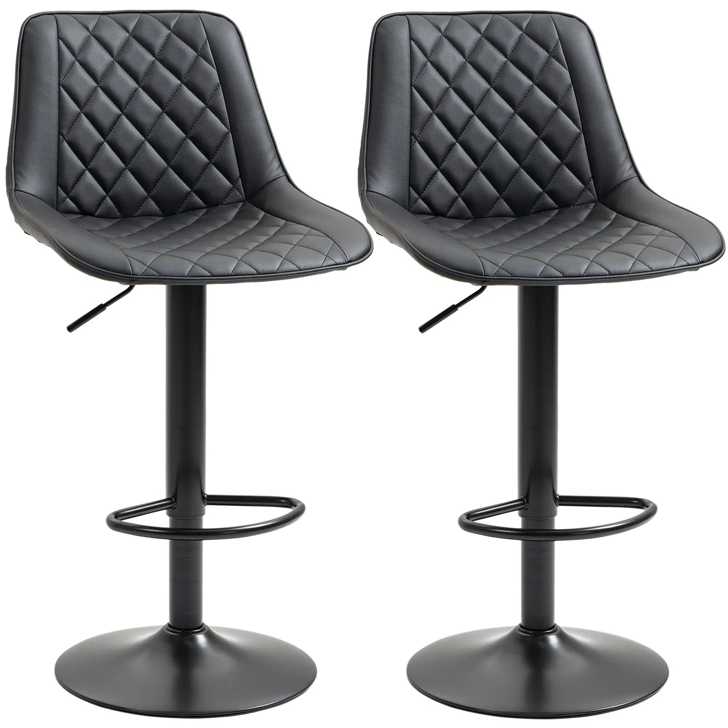 Swivel Counter Height Barstools, Set of 2, Adjustable Height, Black Bar Stools at Gallery Canada