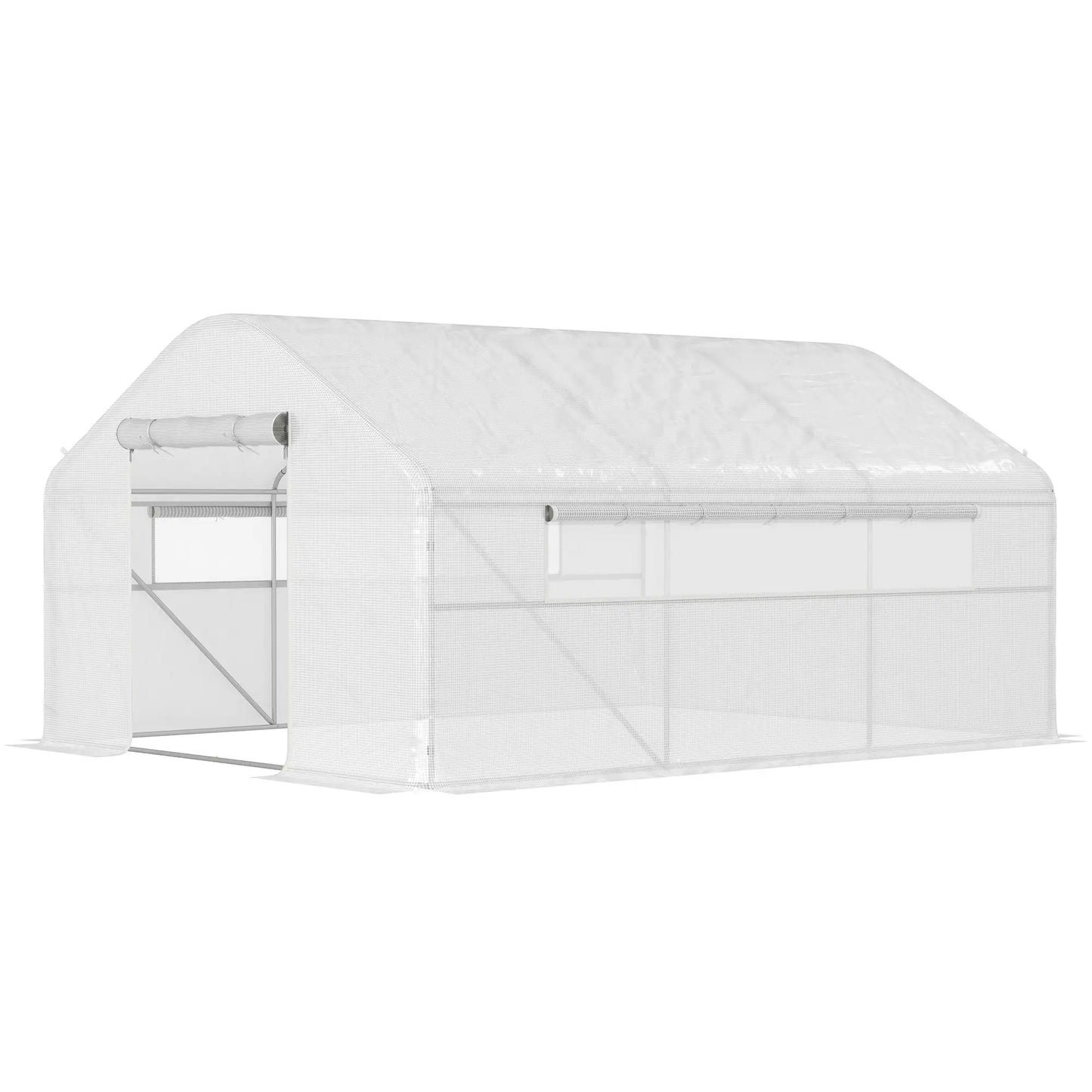 Walk-in Tunnel Greenhouse, Galvanized Steel Frame, 13' x 10' x 6.5', White Tunnel Greenhouses White at Gallery Canada