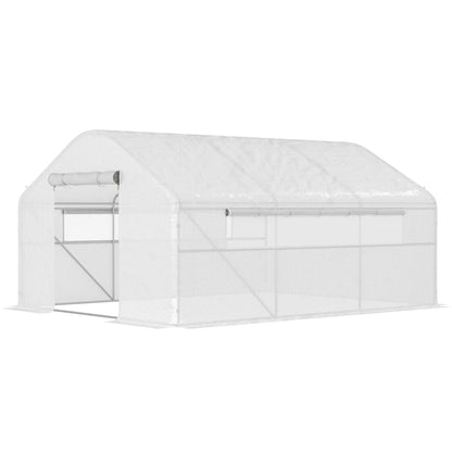 Walk-in Tunnel Greenhouse, Galvanized Steel Frame, 13' x 10' x 6.5', White Tunnel Greenhouses White at Gallery Canada