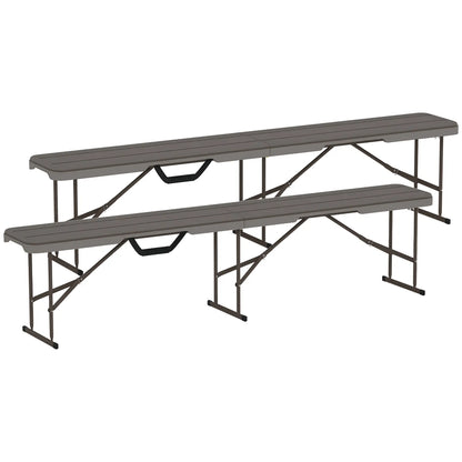 6 ft Plastic Bench Seat, Foldable, Portable, Distressed Brown, Brown Garden Accessories at Gallery Canada