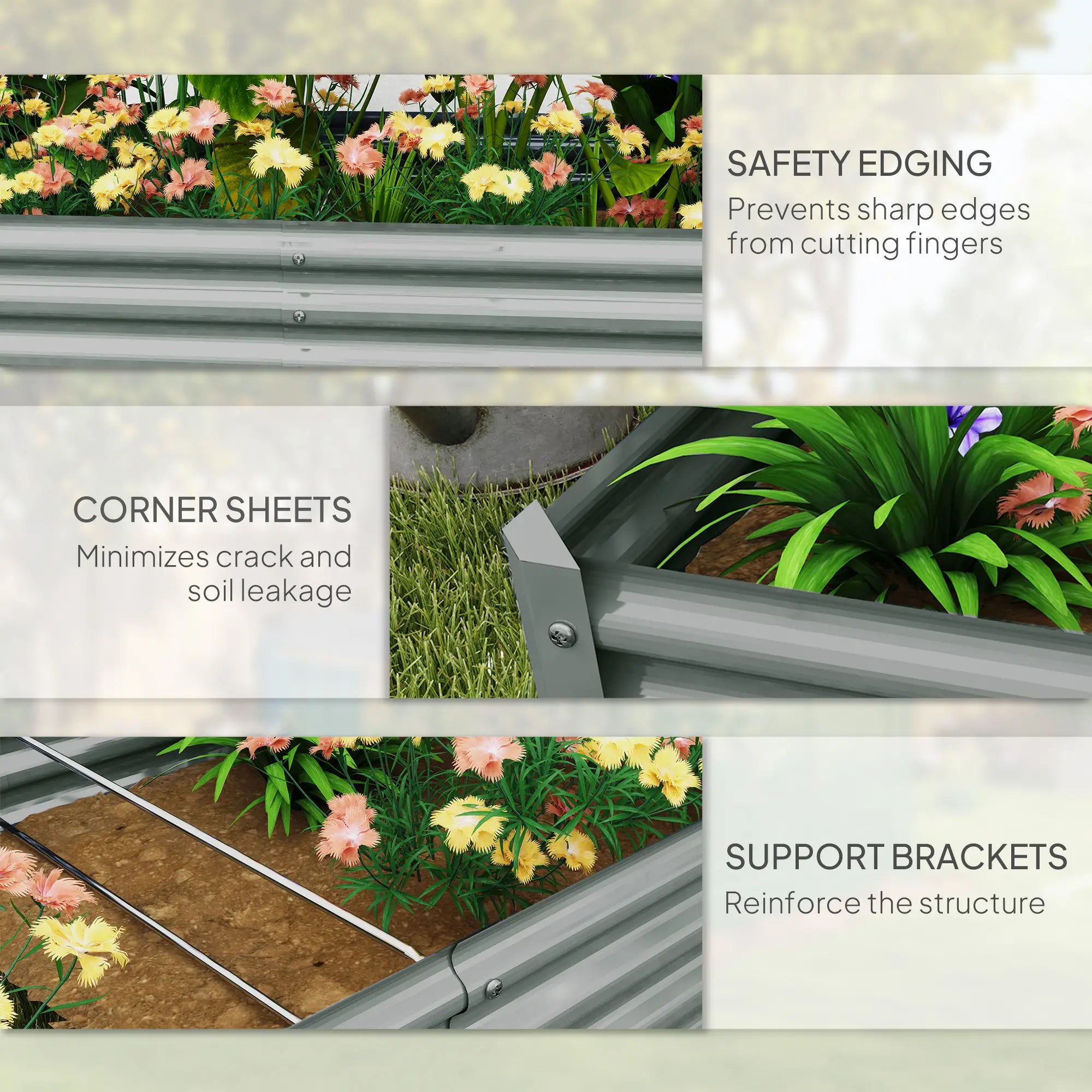 6 x 3 x 1ft Galvanized Raised Garden Bed, Outdoor Planter Box, Silver Raised Garden Beds at Gallery Canada