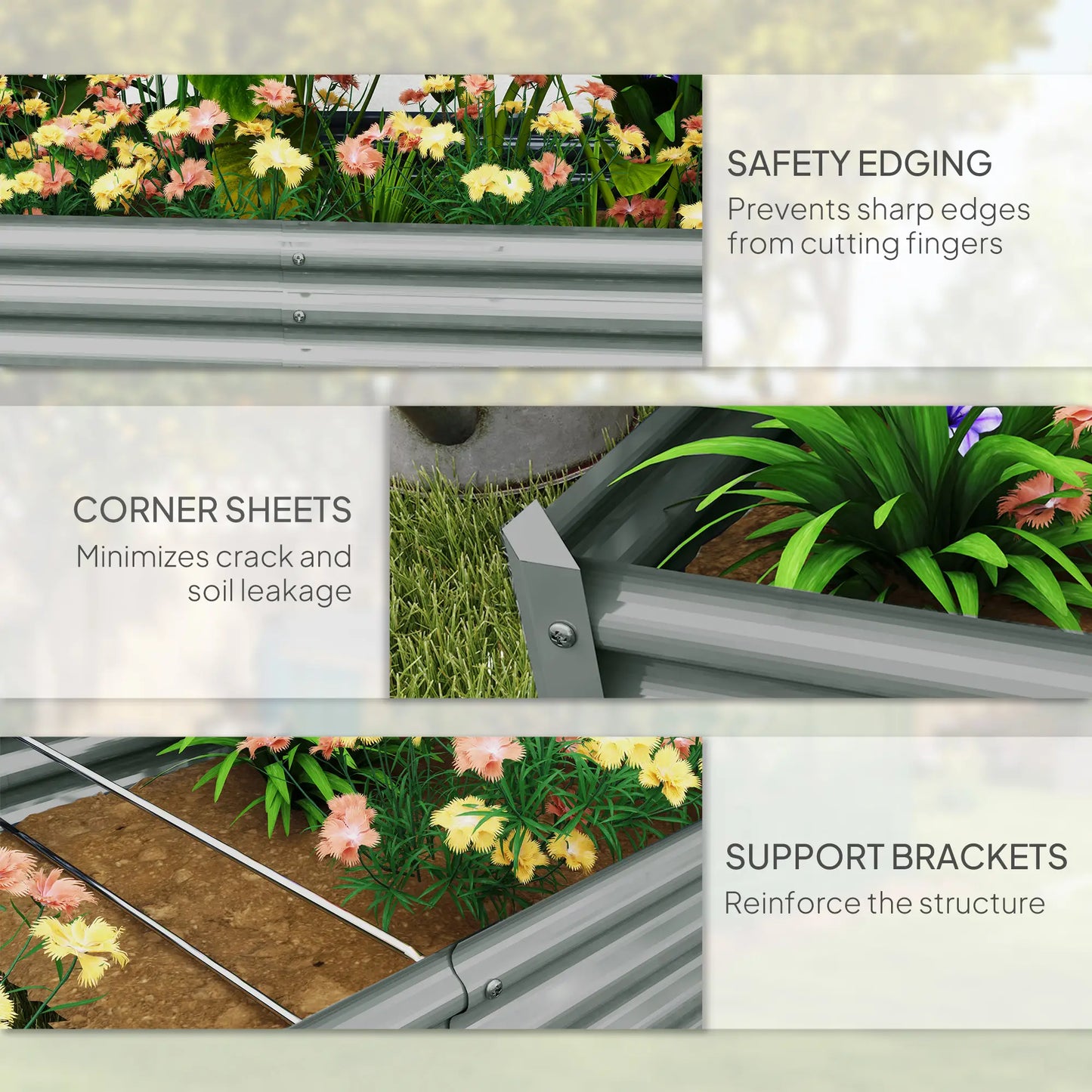 6 x 3 x 1ft Galvanized Raised Garden Bed, Outdoor Planter Box, Silver Raised Garden Beds at Gallery Canada
