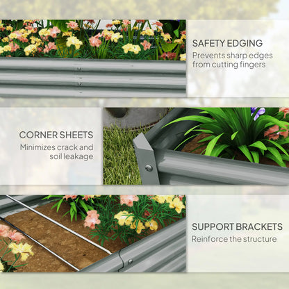 6 x 3 x 1ft Galvanized Raised Garden Bed, Outdoor Planter Box, Silver Raised Garden Beds at Gallery Canada
