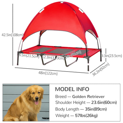 Elevated Pet Bed, Dog Cot, Portable Outdoor Indoor, Red Elevated Dog Beds at Gallery Canada